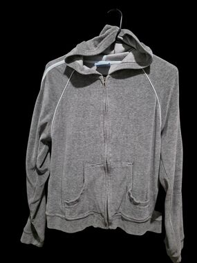 Steve & Barry's Women's Gray Zip-Up Hoodie Sweater Size L